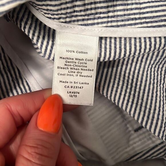 Talbots Perfect Skimmer Seersucker Crop Pants - Picture 8 of 8